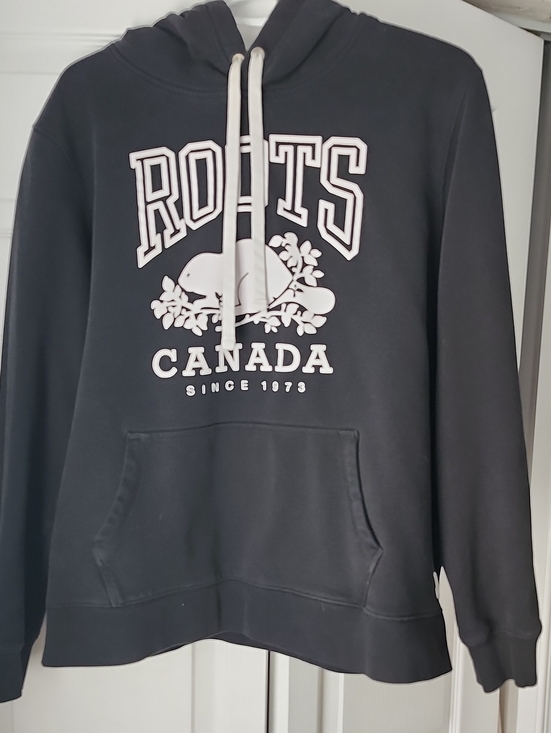 Roots Tops - Roots Canada Black Logo Hoodie